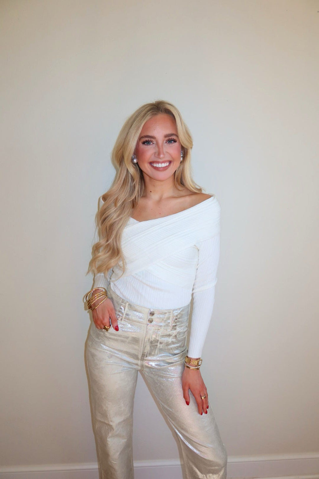 Whitney White Off Shoulder Top