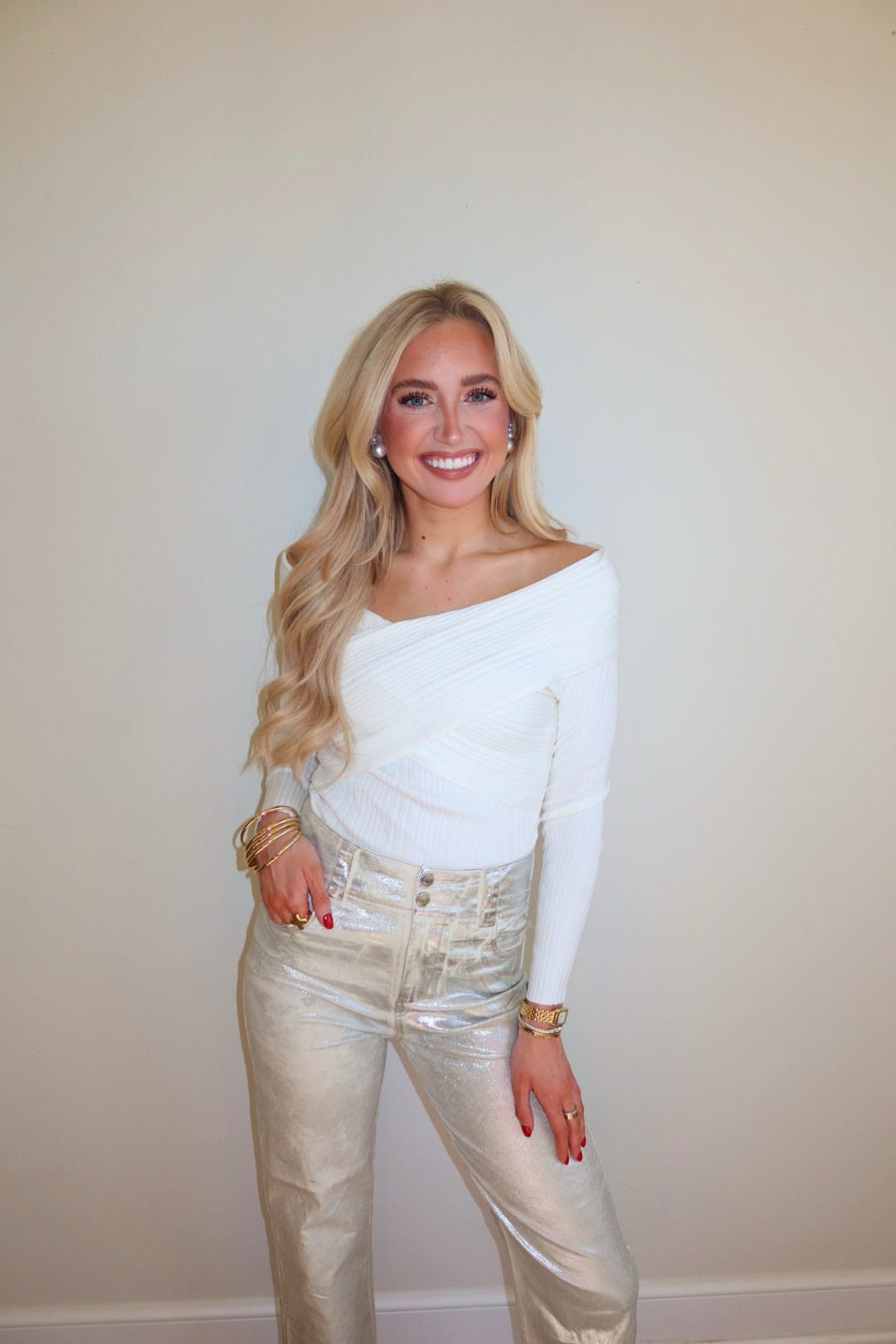 Whitney White Off Shoulder Top