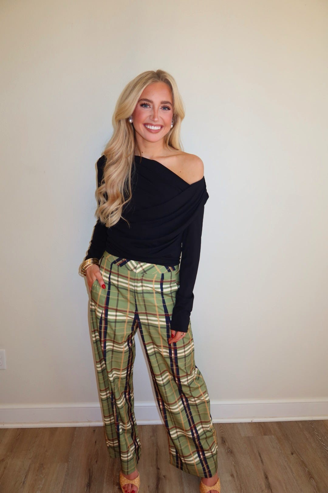 Preslee Plaid Wide Leg Pants