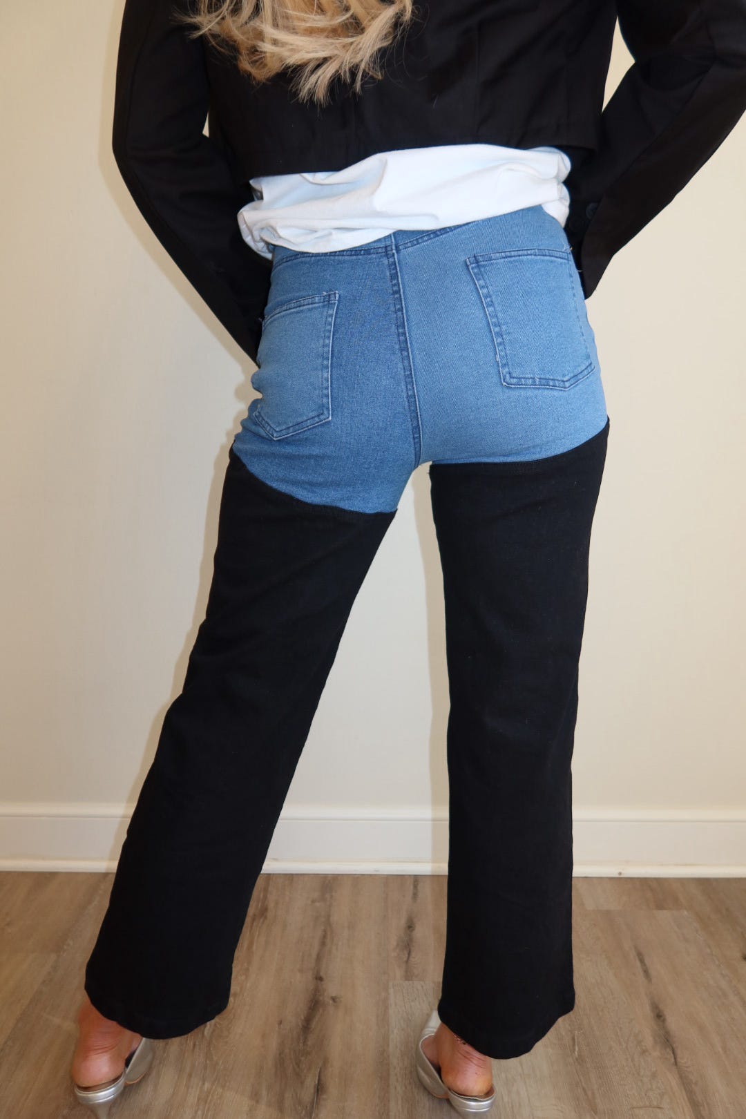 Tara Two Tone High Rise Jeans