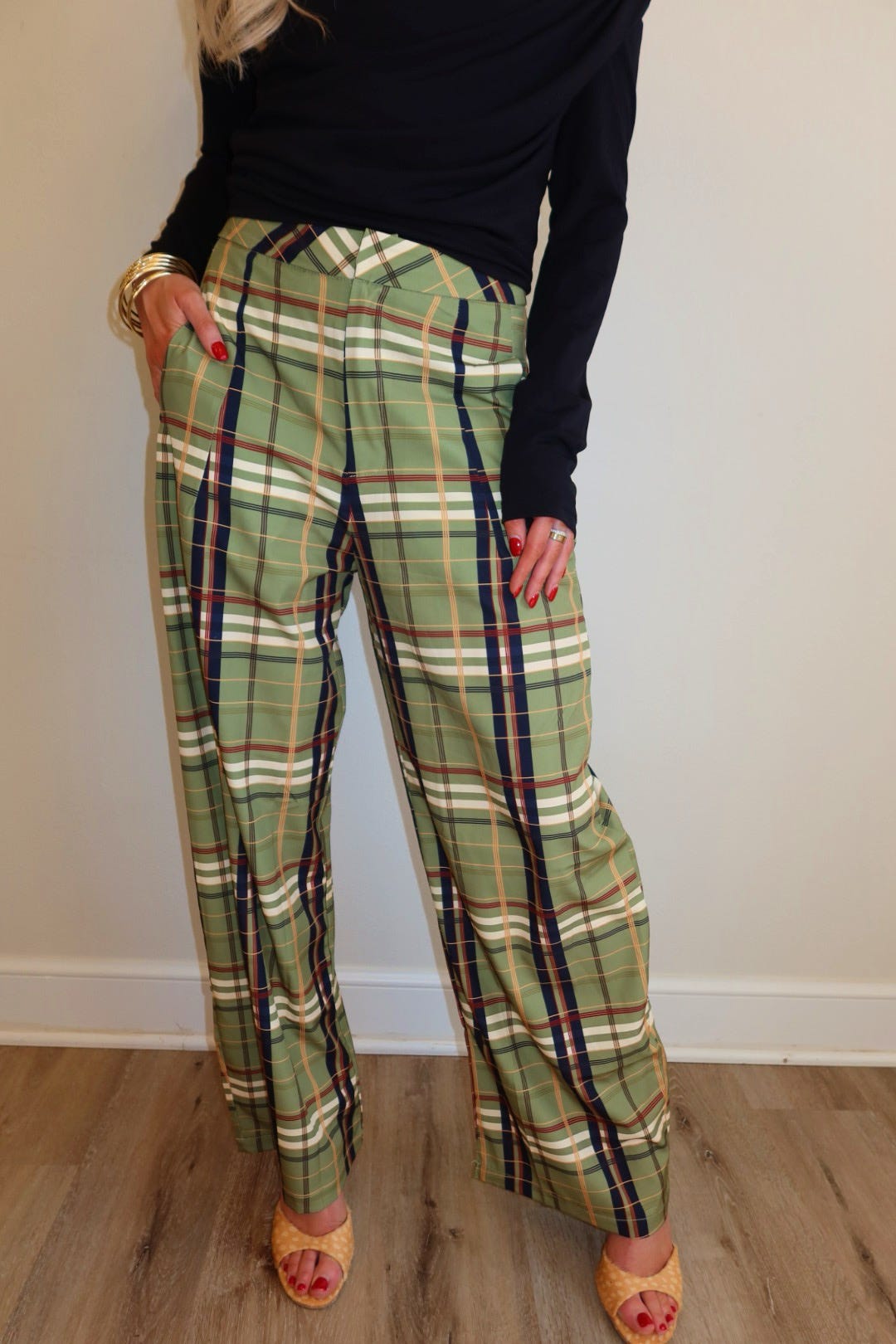 Preslee Plaid Wide Leg Pants