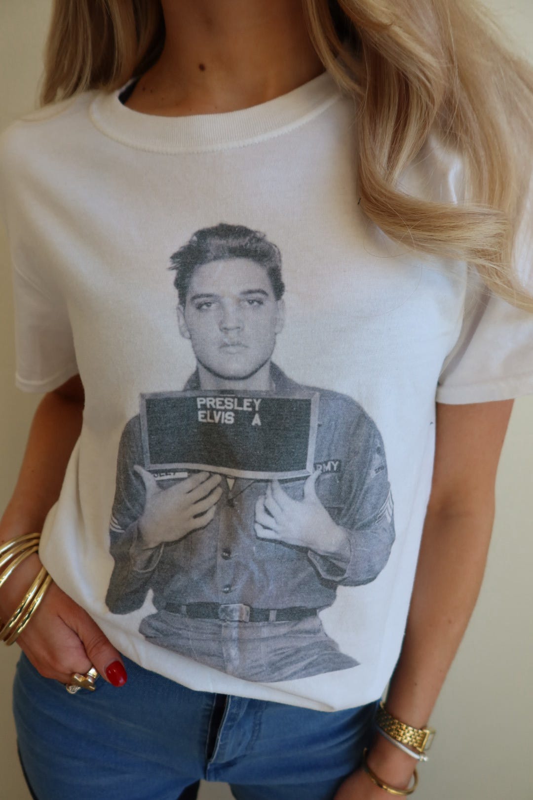 Faded Elvis Army Tee