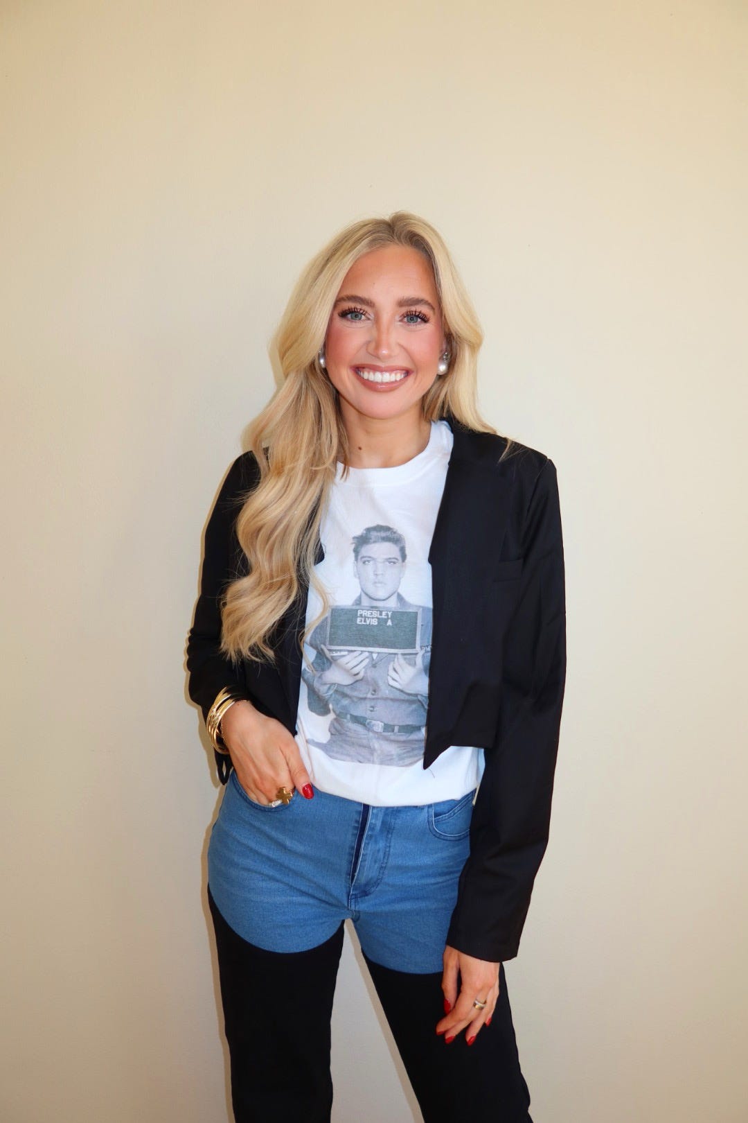 Brynn Black Cropped Collar Blazer