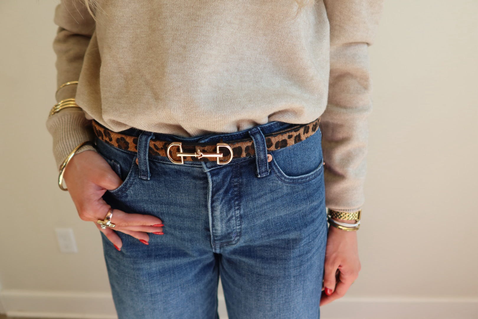 D Ring Horse Bit Buckle Skinny Belt|3 Styles