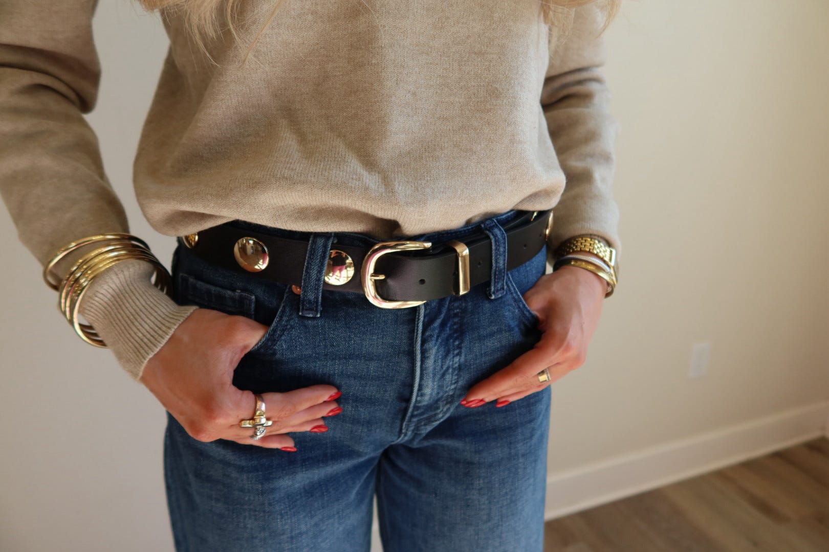 Stacy Studded Vegan Leather Belt|3 Colors