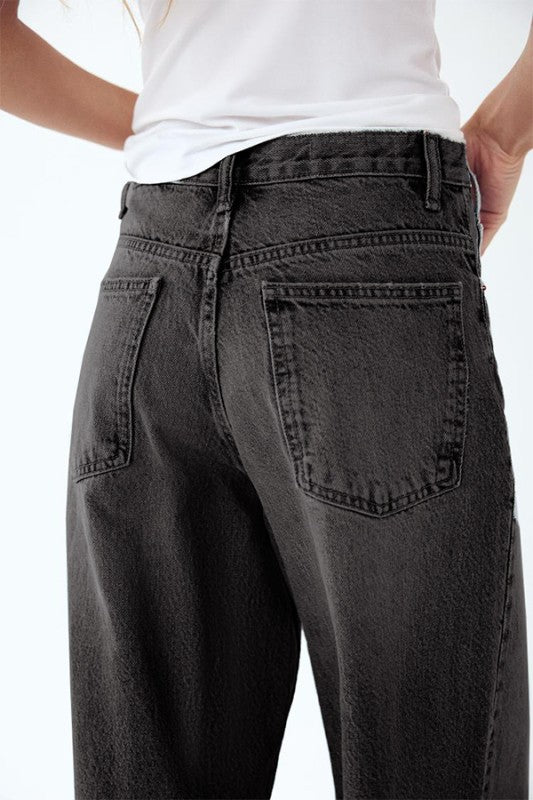 Grayson Gray Cross Button Wide Leg jeans