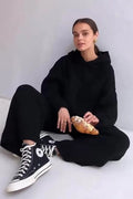 Bree Black Soft Knitted Sweat Suit Set