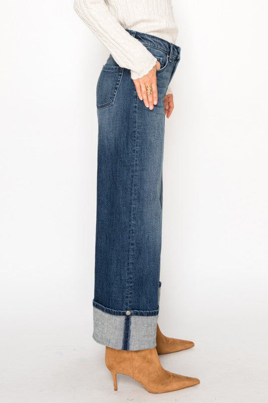 Devyn Dark Wash Wide Leg Jeans