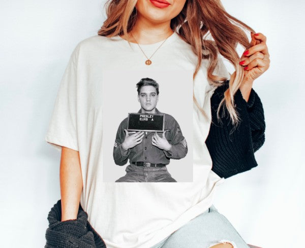 Faded Elvis Army Tee