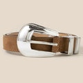 Bliss Brown + Silver Statement Buckle Belt