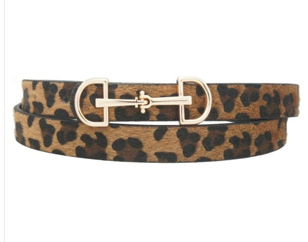 D Ring Horse Bit Buckle Skinny Belt|3 Styles