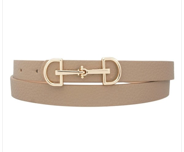 D Ring Horse Bit Buckle Skinny Belt|3 Styles