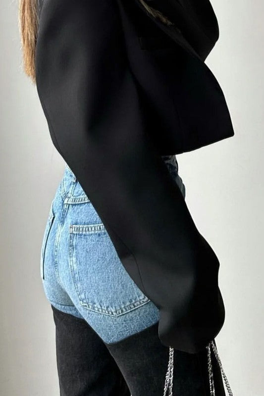 Tara Two Tone High Rise Jeans